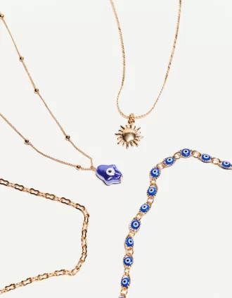 Confezione da 4 collane con ciondolo