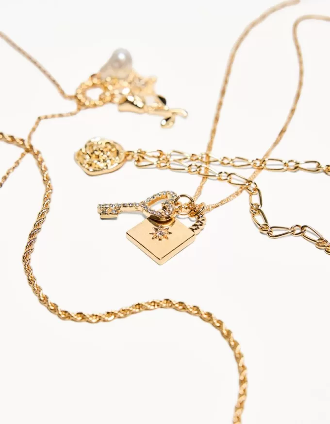 Confezione da 4 collane con ciondolo