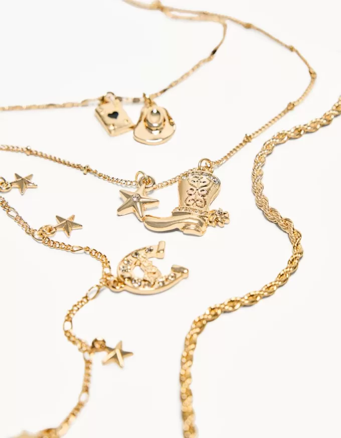 Confezione da 4 collane con ciondolo