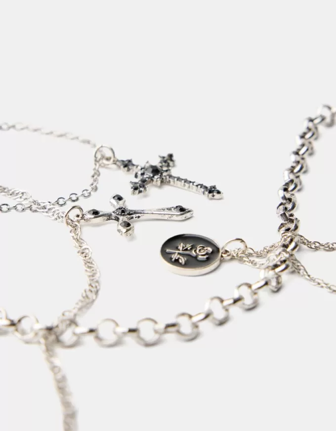 Confezione da 4 collane con croce