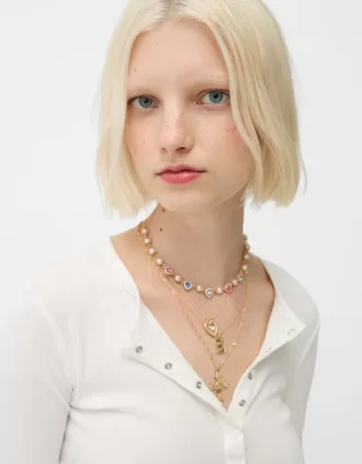 Confezione da 4 collane con croce di strass