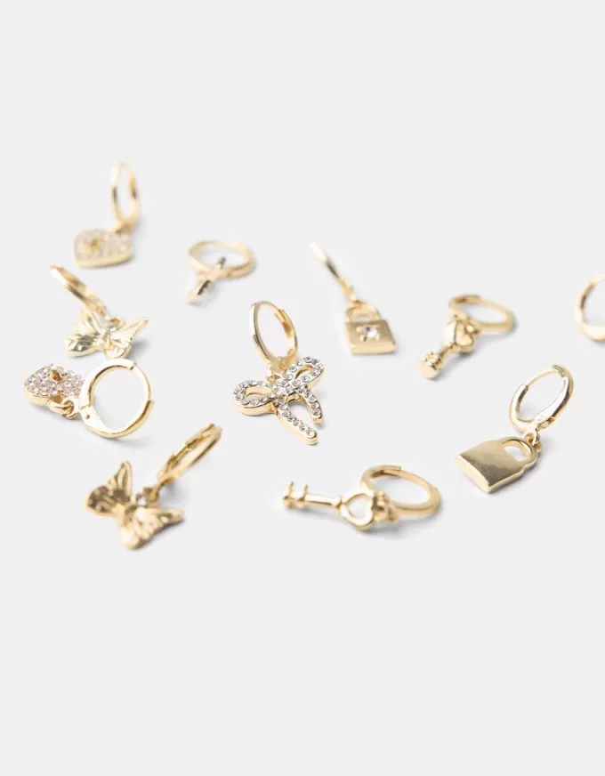 Confezione da 6 orecchini con strass