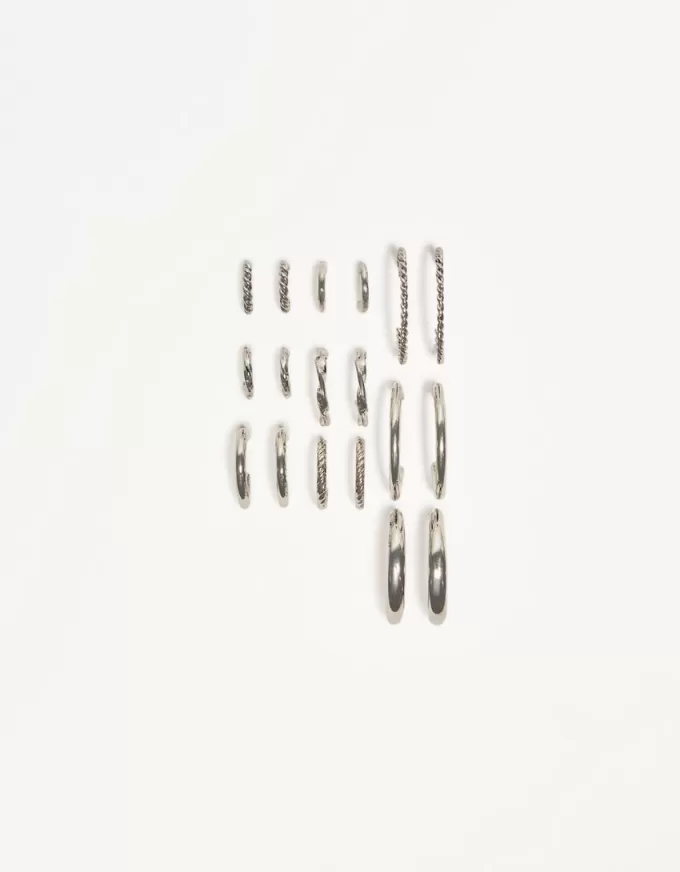 Confezione da 9 orecchini a cerchio