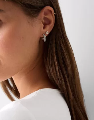 Confezione da 9 orecchini a stella con strass