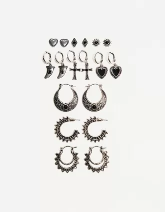 Confezione da 9 orecchini boho