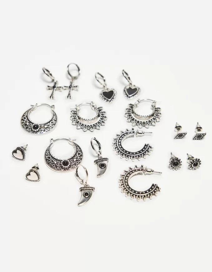 Confezione da 9 orecchini boho