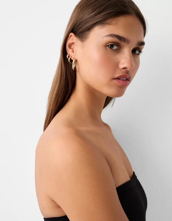 Confezione da 9 orecchini testurizzati