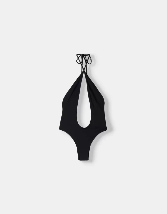 Costume da bagno con scollo all’americana