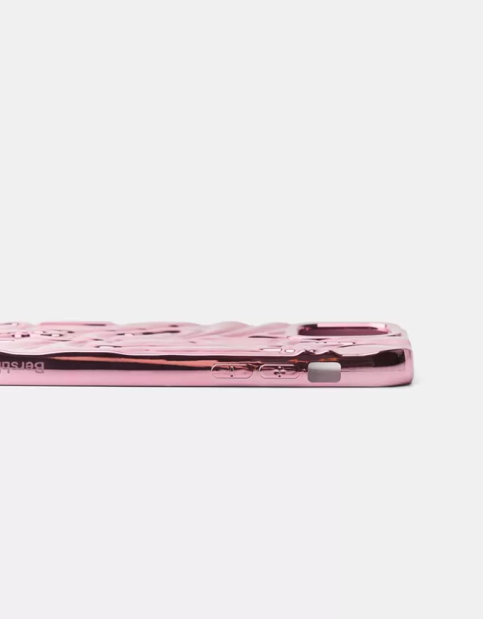 Custodia per cellulare con stampa metallizzata di farfalle