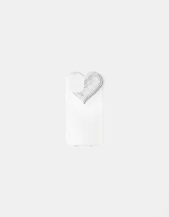 Custodia per iPhone con cuore in strass