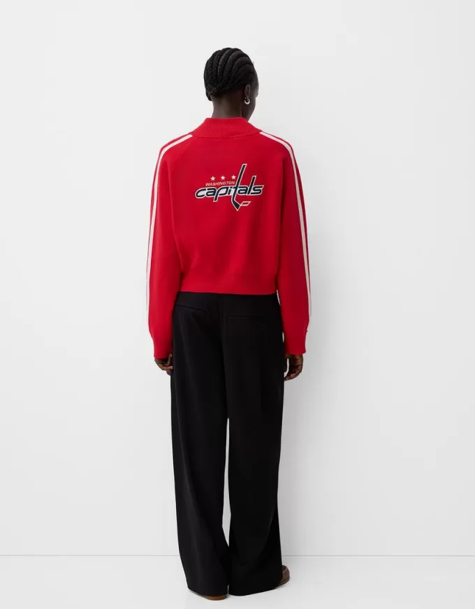 Felpa NHL con zip a collo alto