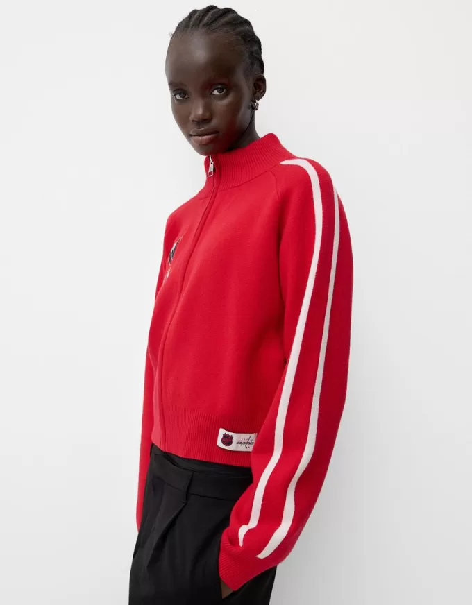 Felpa NHL con zip a collo alto