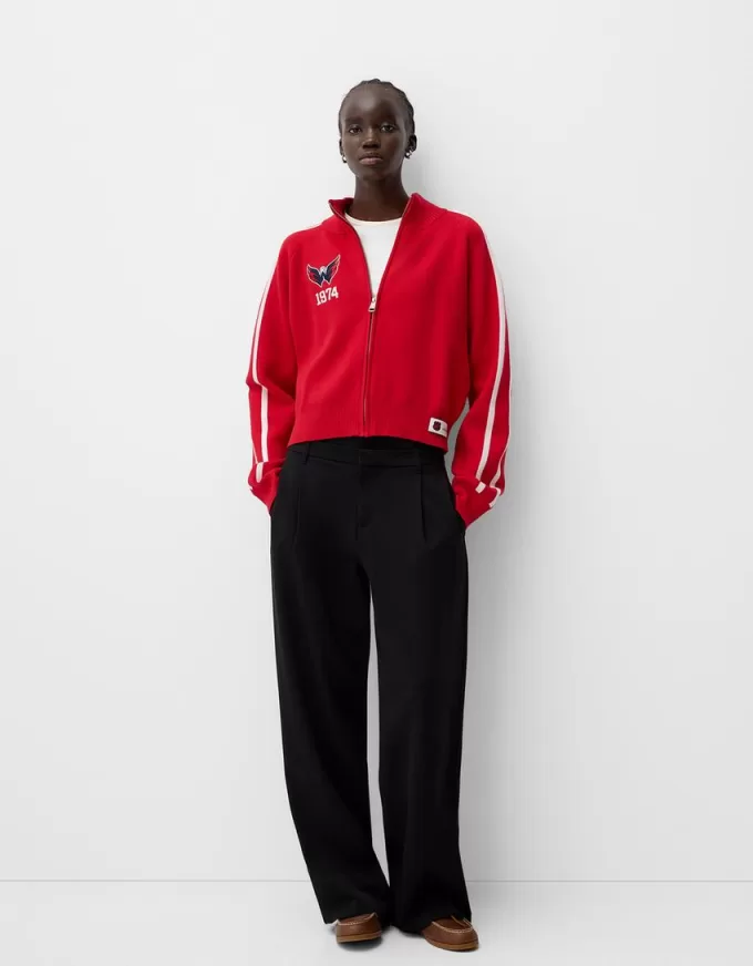 Felpa NHL con zip a collo alto