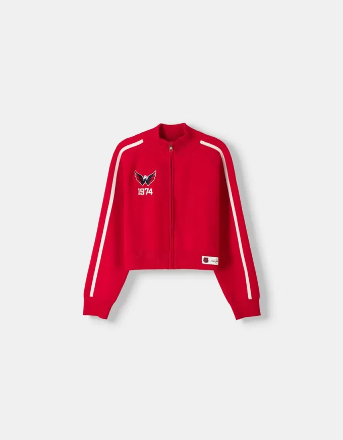 Felpa NHL con zip a collo alto
