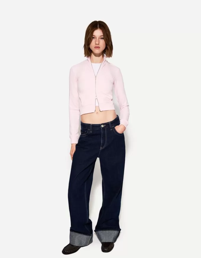 Felpa a collo alto con cerniera