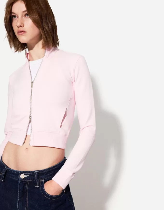 Felpa a collo alto con cerniera