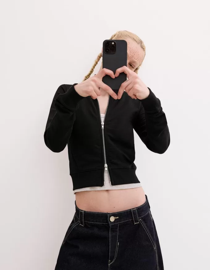 Felpa a collo alto con cerniera