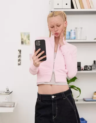 Felpa a collo alto con cerniera