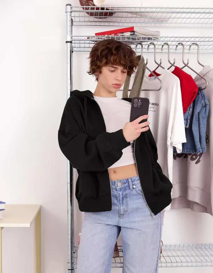 Felpa con cappuccio con cerniera