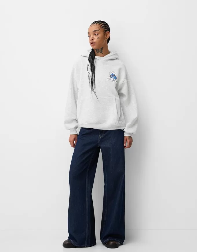 Felpa con cappuccio con stampa Lilo & Stitch