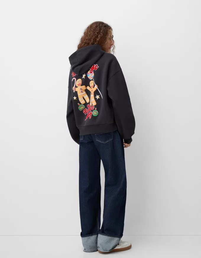 Felpa con cappuccio con stampa Shrek