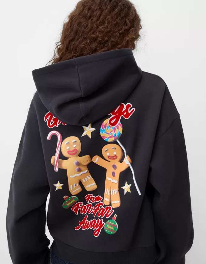 Felpa con cappuccio con stampa Shrek