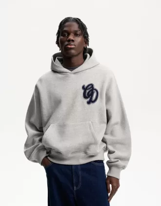 Felpa con cappuccio dalla vestibilità squadrata stampata