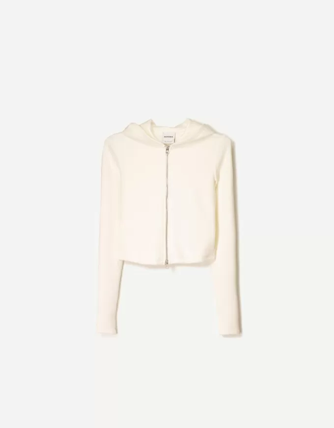 Felpa con cappuccio e zip in modal