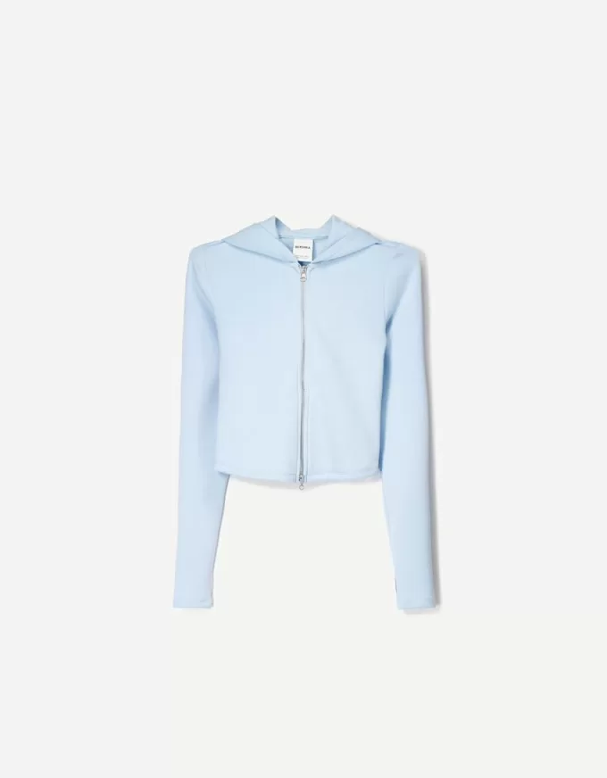 Felpa con cappuccio e zip in modal