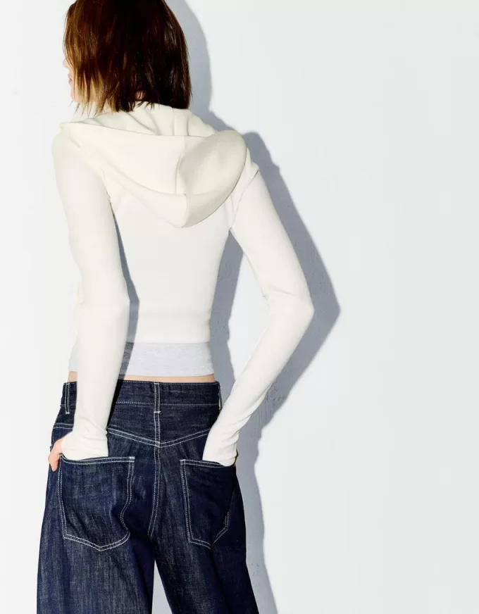 Felpa con cappuccio e zip in modal