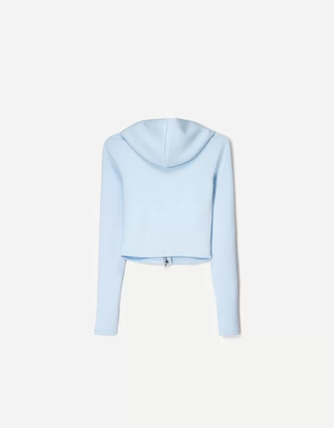 Felpa con cappuccio e zip in modal