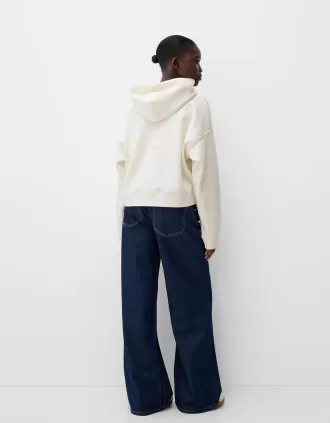 Felpa con cappuccio in peluche