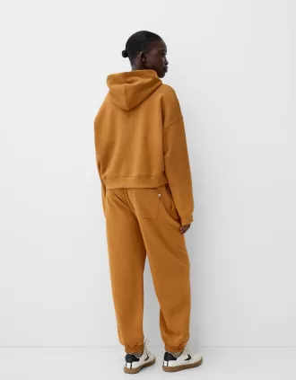 Felpa con cappuccio in peluche