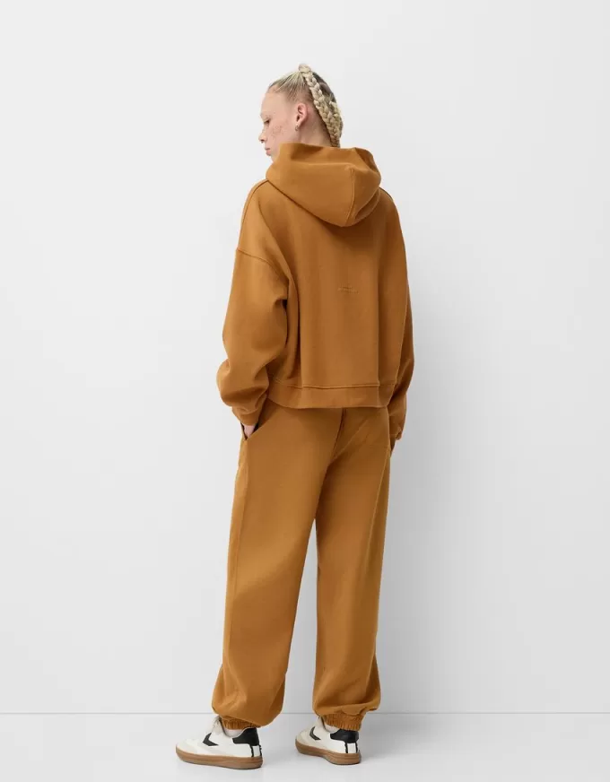 Felpa con cappuccio in peluche