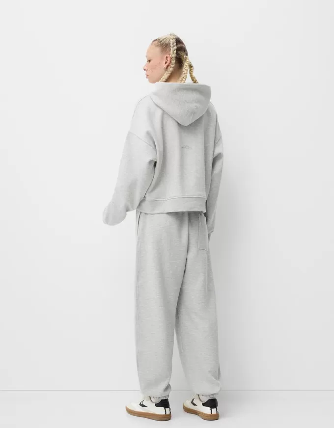 Felpa con cappuccio in peluche