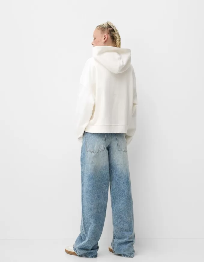 Felpa con cappuccio in peluche