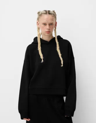 Felpa con cappuccio in peluche