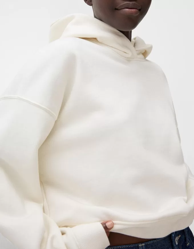 Felpa con cappuccio in peluche