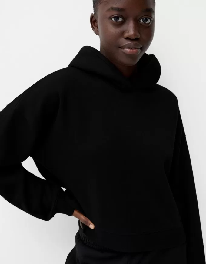 Felpa con cappuccio in peluche