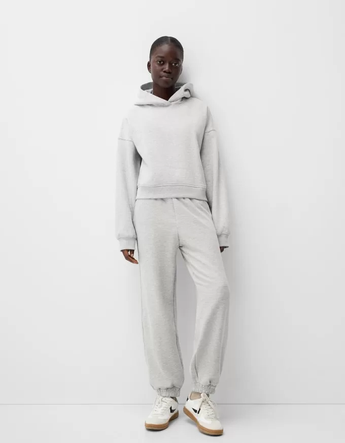 Felpa con cappuccio in peluche