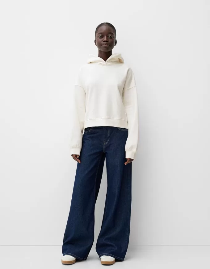 Felpa con cappuccio in peluche