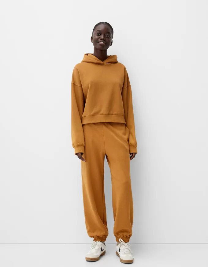 Felpa con cappuccio in peluche