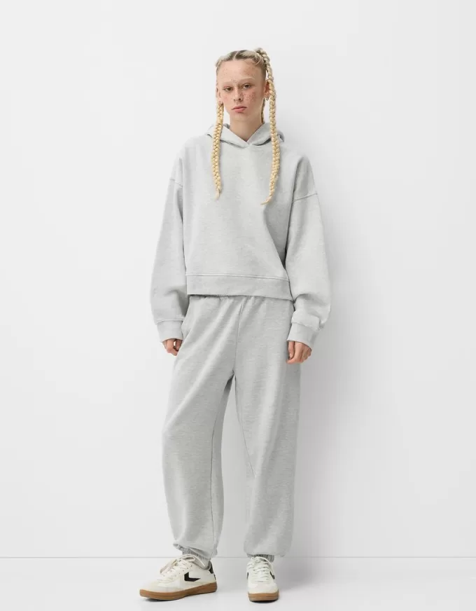 Felpa con cappuccio in peluche