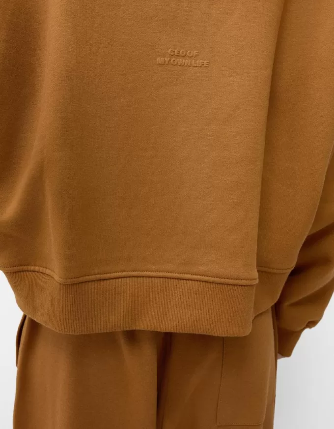 Felpa con cappuccio in peluche