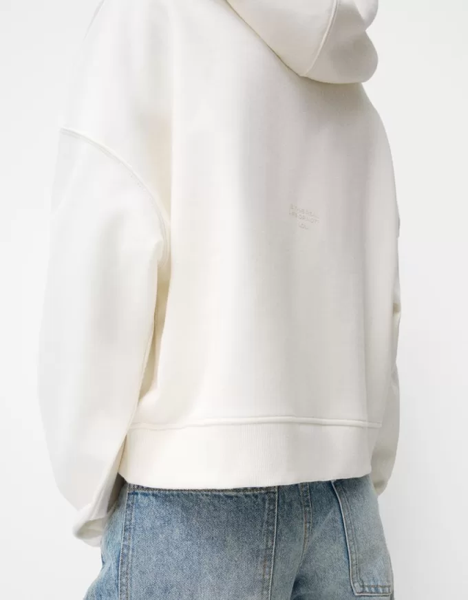 Felpa con cappuccio in peluche