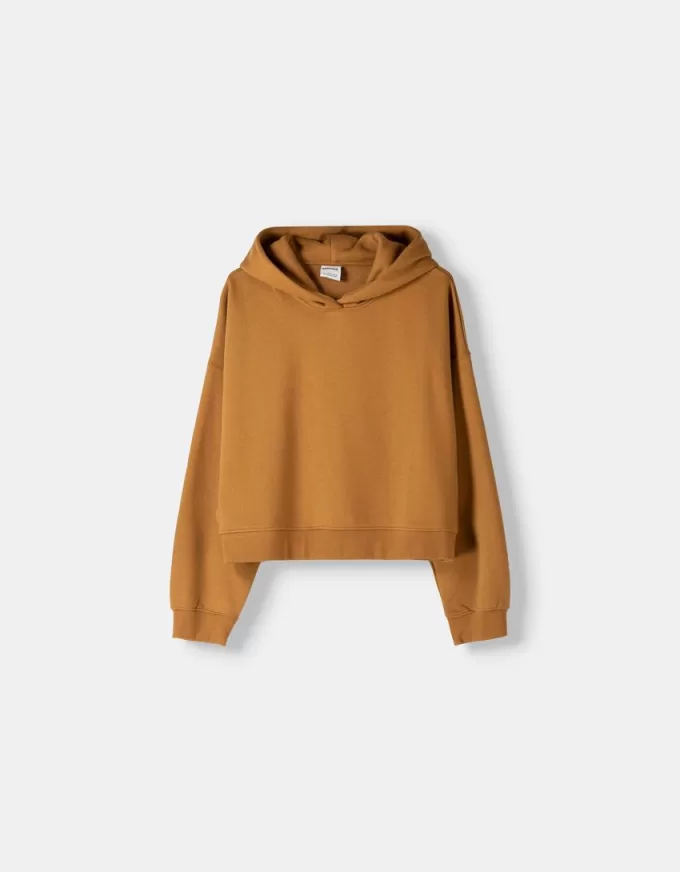 Felpa con cappuccio in peluche