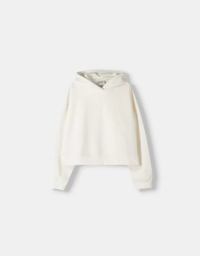 Felpa con cappuccio in peluche