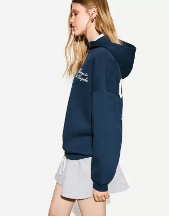 Felpa con cappuccio stampata