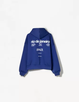 Felpa con cappuccio stampata