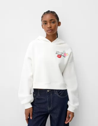 Felpa con cappuccio stampata